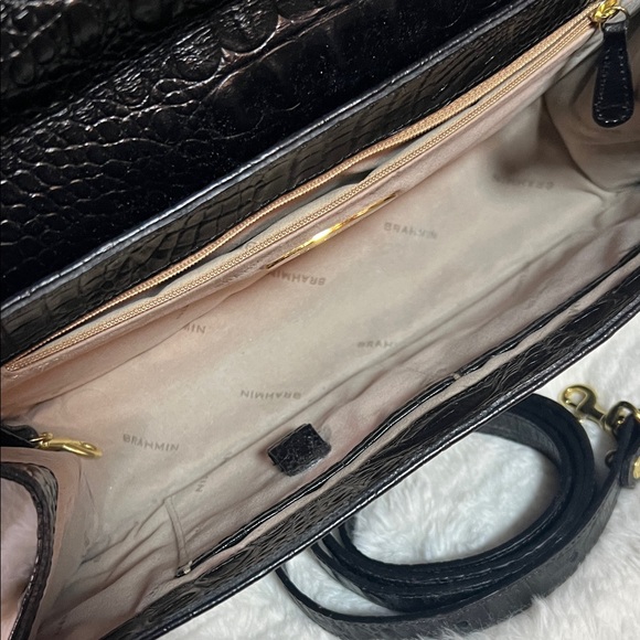 Brahmin Black Crocodile Embossed Handbag - Picture 4 of 7